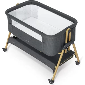 Baby Bassinet, Bedside Sleeper, Easy Folding Bedside Crib with 100% Breathable & Washable Mattress Baby Bed