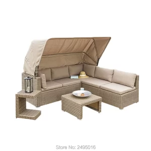 5pcs Wicker Sofa set rattan Sectional Daybed Outdoor Rattan Furniture couch Sets