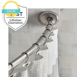 Better Homes & Gardens 50" to 72" Curved Shower Curtain Rod, Brushed Nickel